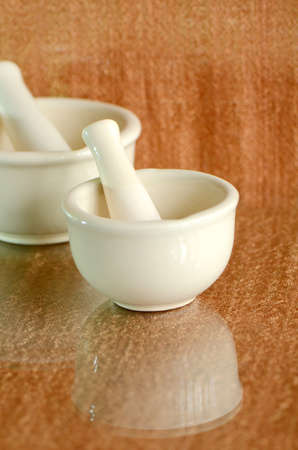Porcelain herbal medicine grinder の写真素材