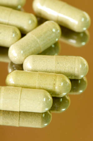 Transparent Hard Gelatin Capsules filled with Herbal medicines の写真素材
