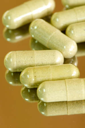 Transparent Hard Gelatin Capsules filled with Herbal medicines の写真素材