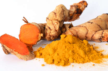 Tumeric powder and herbal medicine products の写真素材