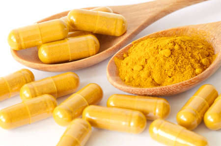 Tumeric powder and herbal medicine products の写真素材