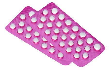 28 tablets contraceptive pills stripの写真素材