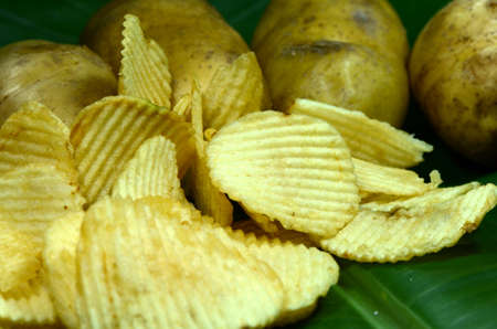 Potatoes and salted potatoes chips 