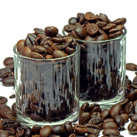 Roasted coffee beans prepared to make a very good coffee drinkの写真素材