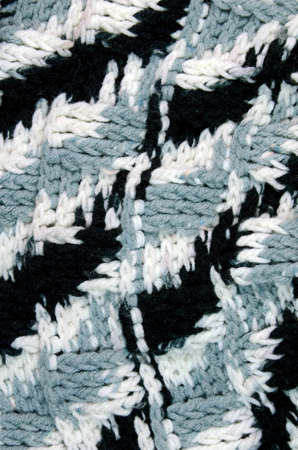 Crochet Pattern in Black, Gray and White Color の写真素材