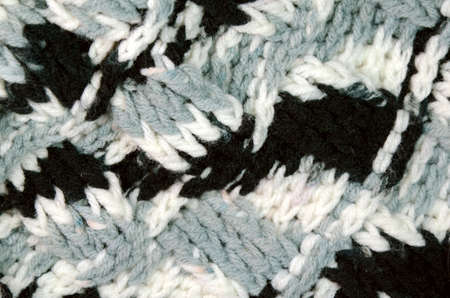 Crochet Pattern in Black, Gray and White Color の写真素材