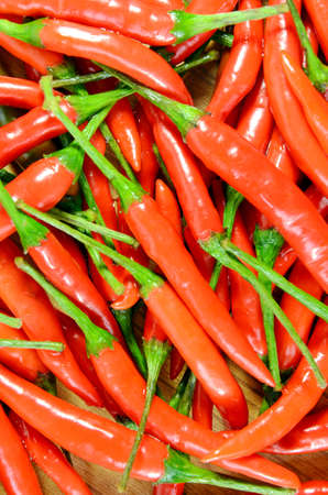 Heap of red hot peppersの写真素材