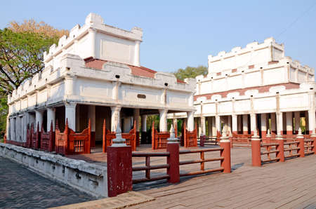 Luxury Wood Building in Ancient Myanmar Art Style, a Part of Mandalay palace, the Historic Landmark of Mandalay City in Myanmar のeditorial素材