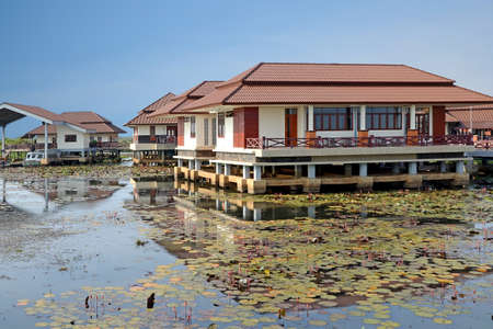 Concrete Building in the lake area のeditorial素材