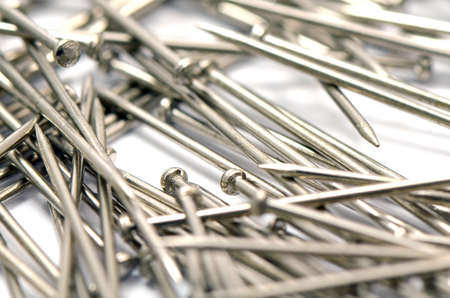 Tiny Nails with Small Head for Multi-purpose craft isolated on white background の写真素材