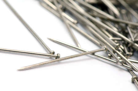 Tiny Nails with Small Head for Multi-purpose craft isolated on white background の写真素材