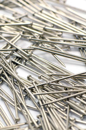 Tiny Nails with Small Head for Multi-purpose craft isolated on white background の写真素材