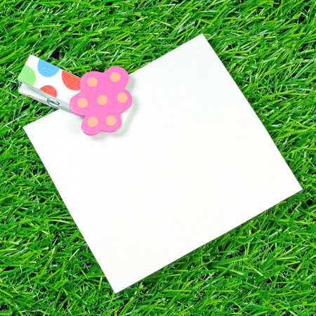 Note Pad on Artificial Turf の写真素材