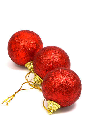 Red Decorating Ball Isolated on White Background の写真素材