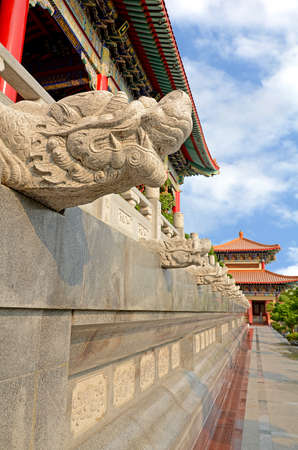 Chinese roof pattern of grand Chinese Temple with fantastic design, pattern and color の写真素材