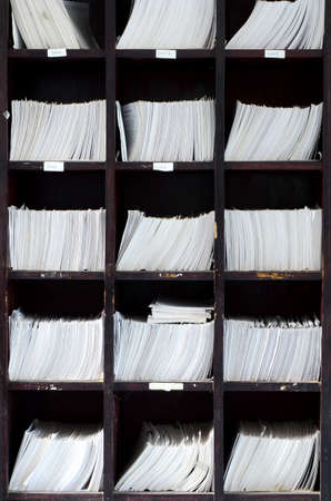 Rack for Record Card Storage  The Old Style Data Storage Method の写真素材