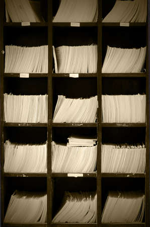 Rack for Record Card Storage  The Old Style Data Storage Method の写真素材