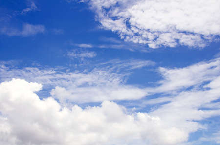 Summer sky with white cloud の写真素材