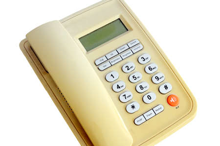 Old aged digital telephone on white background の写真素材