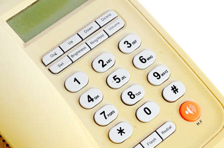 Old aged digital telephone on white background の写真素材