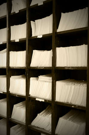 Rack for Record Card Storage  The Old Style Data Storage Method の写真素材