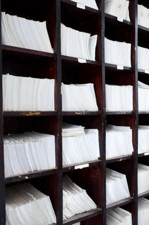 Rack for Record Card Storage  The Old Style Data Storage Method の写真素材