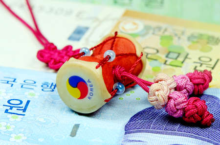 Small Changgo Drum, one the Korean souvenir の写真素材