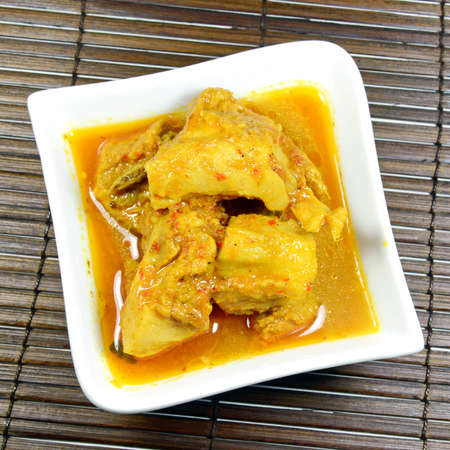 Spicy Pork Rib Curry with Tumeric Root, The Southern Thais Cuisine の写真素材