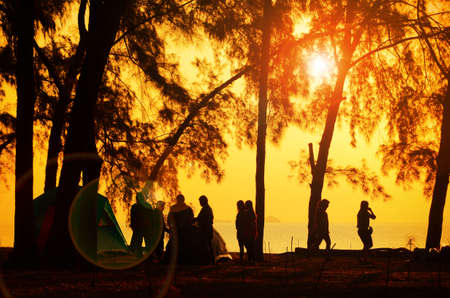 People at Seaside Camping の写真素材