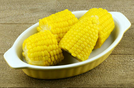 Boiled Sweetcorn in Ceramic Ware.