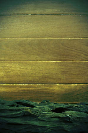 Unique grungy wood background with old log in vintage style.の写真素材