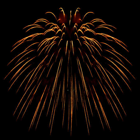 abstract background of explosion line of firework in closed-up on dark sky.の写真素材