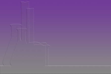 Colorize Laboratory Background with Outline of Laboratory Equipment. Isolated with clipping path.の写真素材