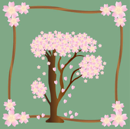 Sakura Vector. Cherry Blossom Tree Vector.のイラスト素材