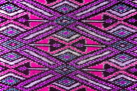 Pattern of Thai Hand Woven Cotton Fabric for Clothing and Home Decoration.