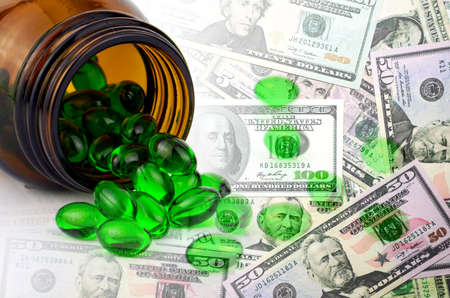 Pharmaceutical Business and Dollars Bank Note.の写真素材