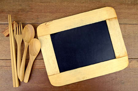 Today's Menu on Wood background.の写真素材