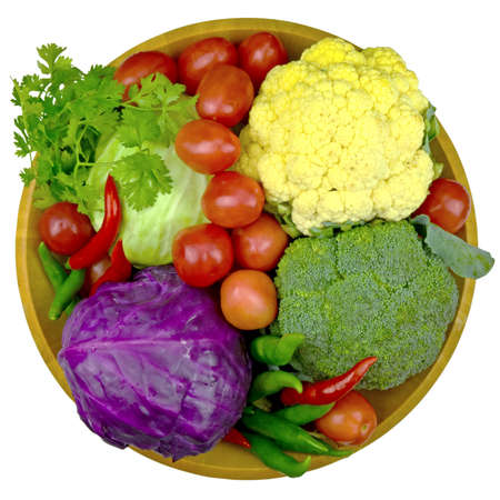 Colorful Asian Vegetables isolated on white background.の写真素材