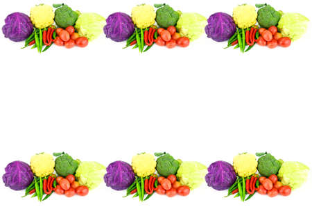 Colorful Asian Vegetables isolated on white background.の写真素材