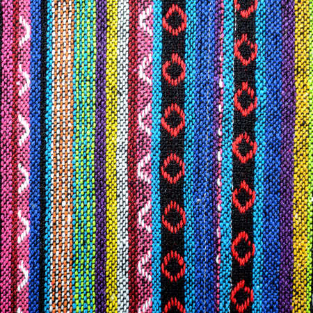 Tribal handmade woven cotton fabrics form Chiengmai, Thailand. Pattern for design element.の写真素材