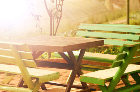 Backyard Corner with Warm Light.の写真素材