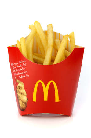 BANGKOK, THAILAND-April 3, 2016: McDonald's snack set. McDonald's Corporation is the world's largest chain of hamburger fast food restaurants, serving around 68 million customers daily in 119 countriesのeditorial素材