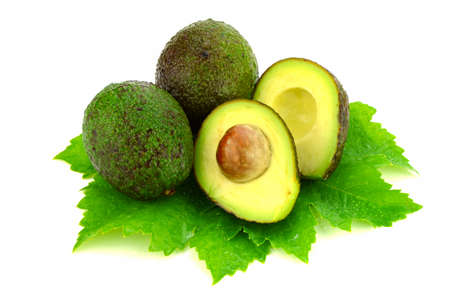 Ripe Avocado Isolated on White Background.の写真素材