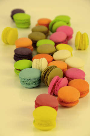 Colorful macaroons with warming color filter.の写真素材