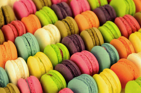 Colorful macaroons with warming color filter.の写真素材