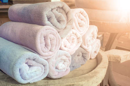 Blurred Spa background with warm light.の写真素材