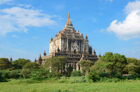 Thatbyinnyu Temple, Sabbannu or the Omniscient, is a famous temple located in Bagan, Myanmar.の写真素材
