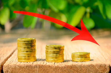 Decrease profts in financial concept.の写真素材