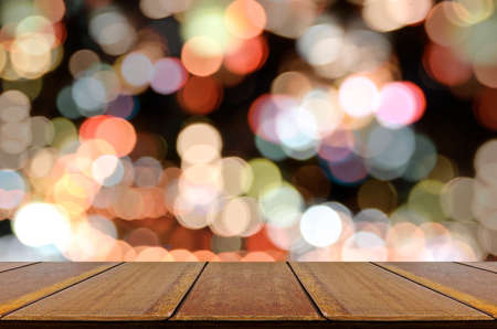 Perspective counter background with lihgt bokeh.の写真素材