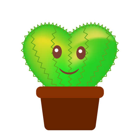 Cactus Family Cartoon Vector.のイラスト素材
